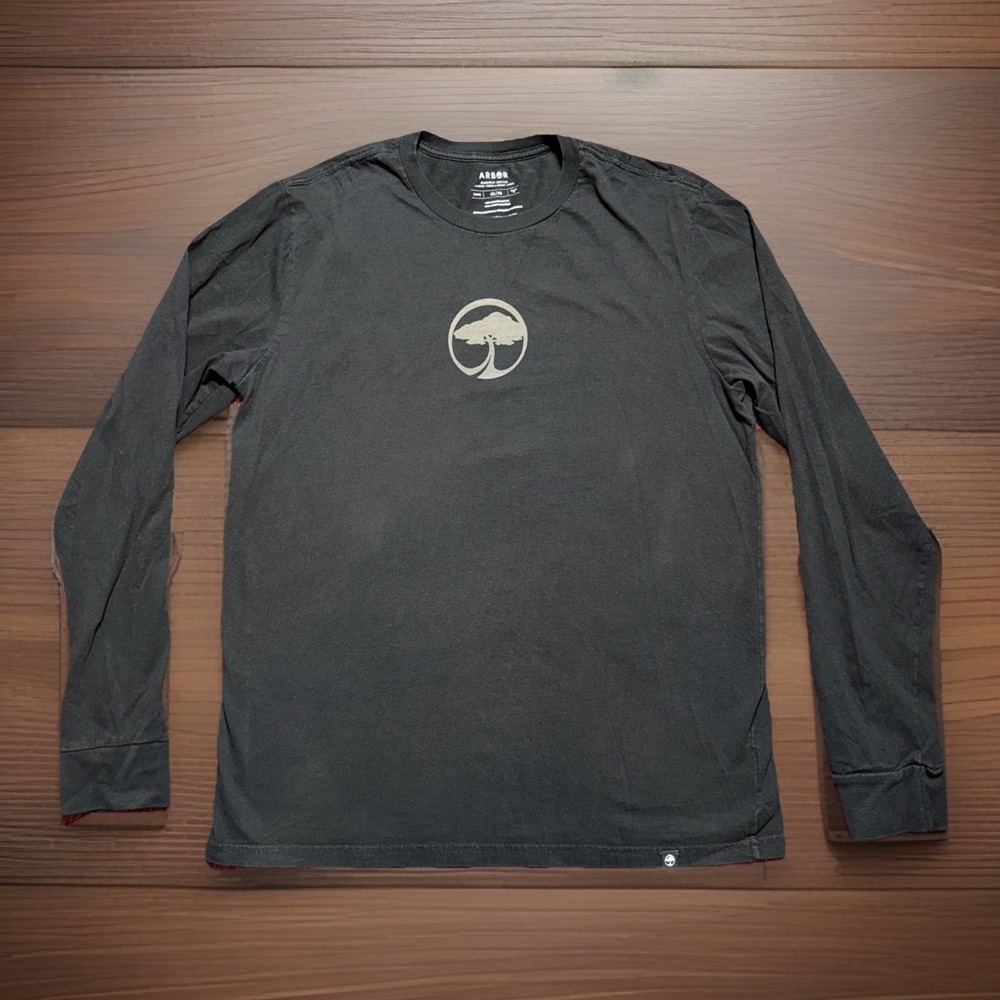Arbor Long Sleeve Shirt Mens Pullover Outdoors Work Black XL/TG Organic Cotton